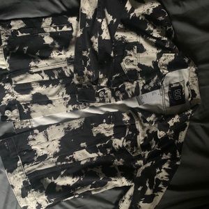 BDG faded black & white acid washed denim jacket